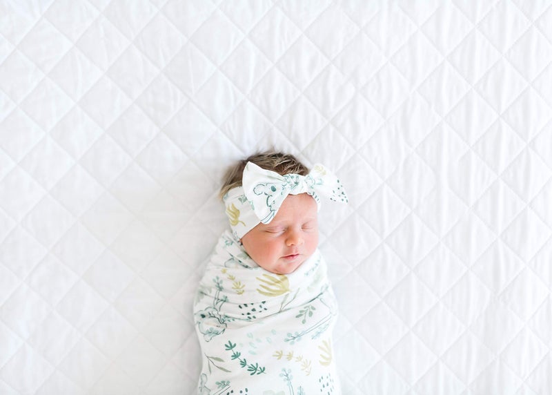 Copper Pearl Baby Bows: Stylish Headbands for Baby Girls, Premium Soft and Stretchy Baby Headbands, Perfect for Newborns, Trendy Designs - Fern - Image 5